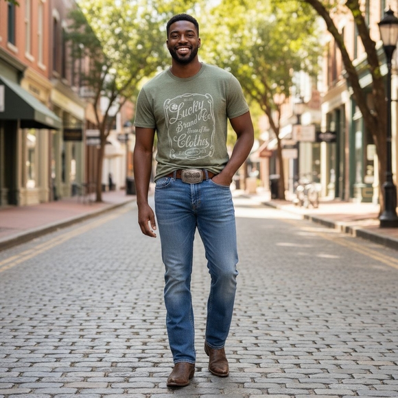 Men's Lucky Brand 223 Straight Leg Jeans Dark Wash $110 Retail EUC - Picture 7 of 8